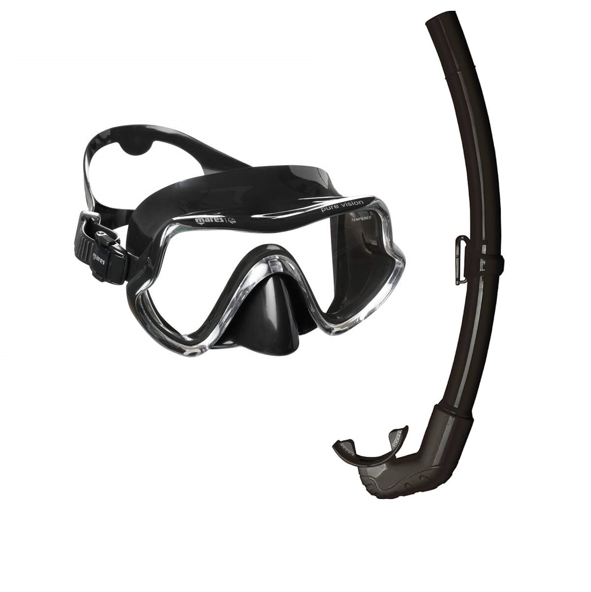 Combo Mares maska Pure Vision crna + disaljka element