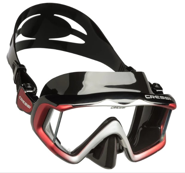Maska Cressi Liberty Triside crno-crveno-siva