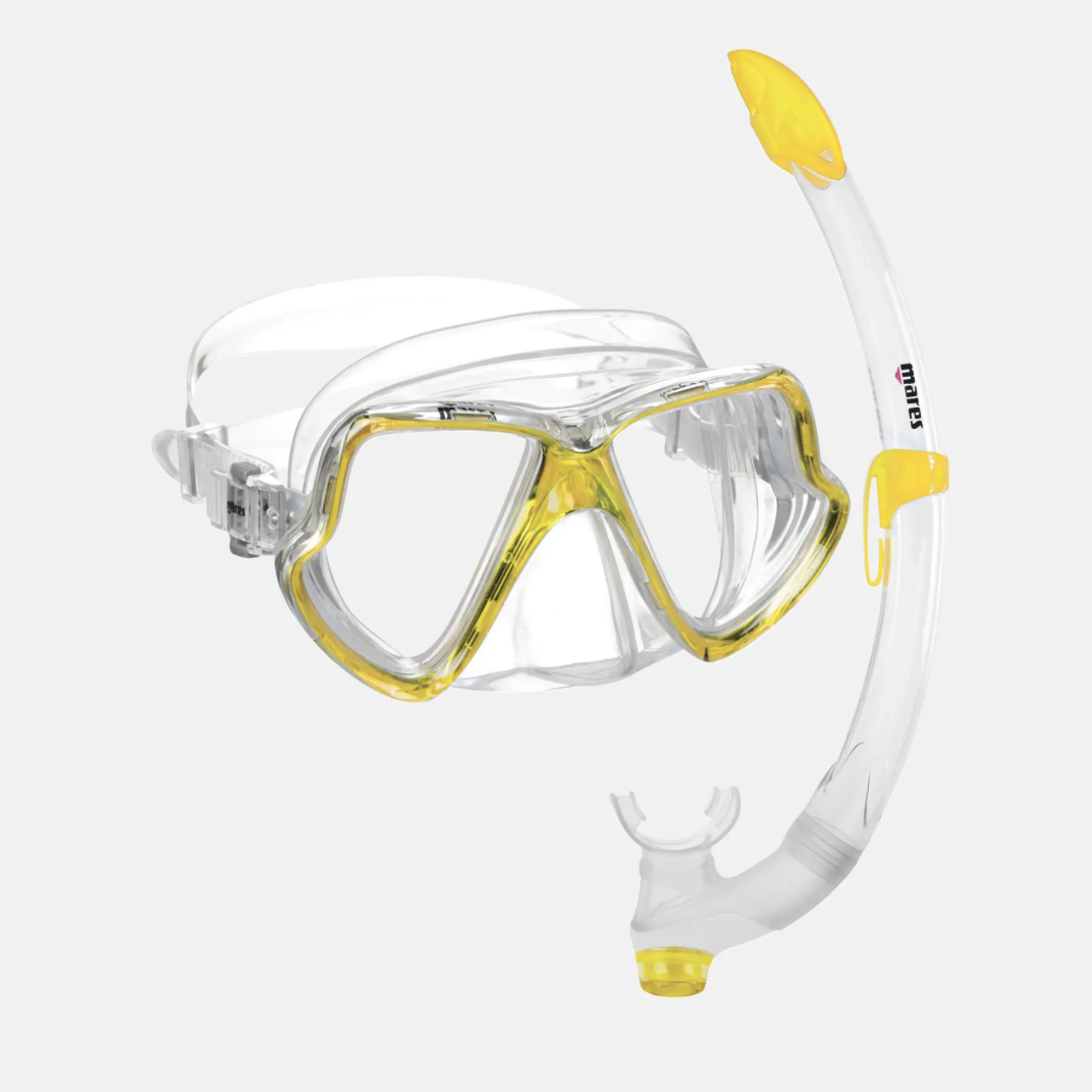 Mares set Wahoo Combo maska i disaljka transparent - žuta