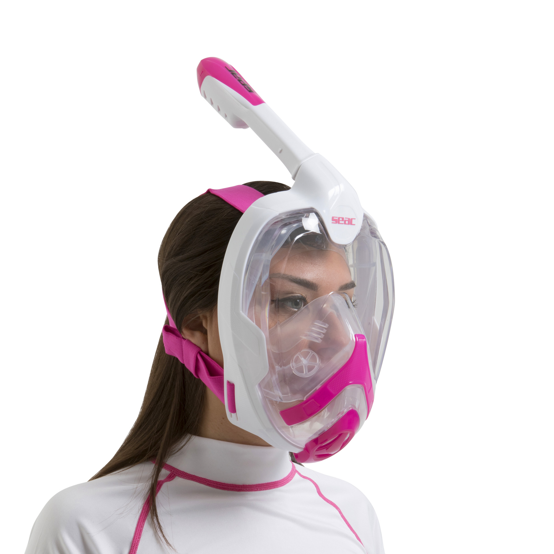 Fullface maska SeacSub Unica Net bijelo-roza S/M