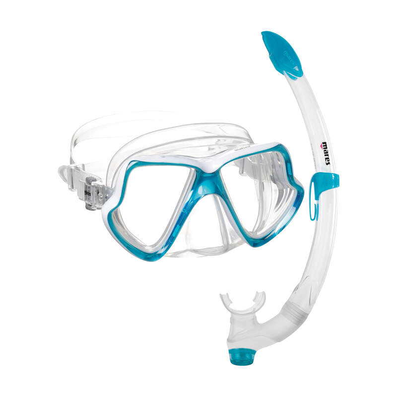 Mares set Wahoo Combo maska i disaljka transparent - aquamarine